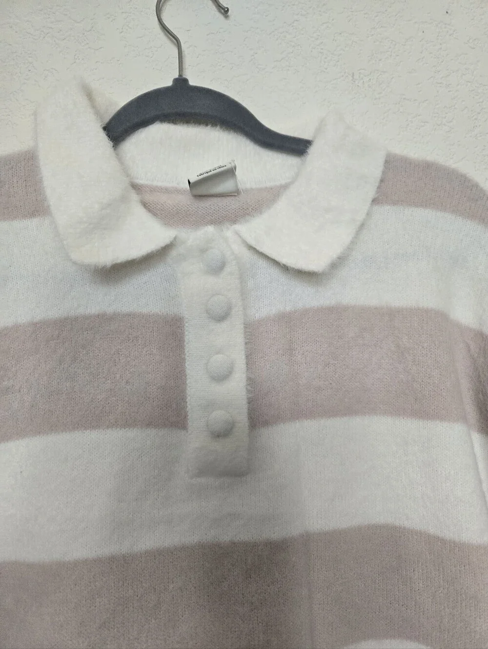 NWT Nikka, Cozy Striped Knit Sweater - Cream & Light Taupe.Size XL